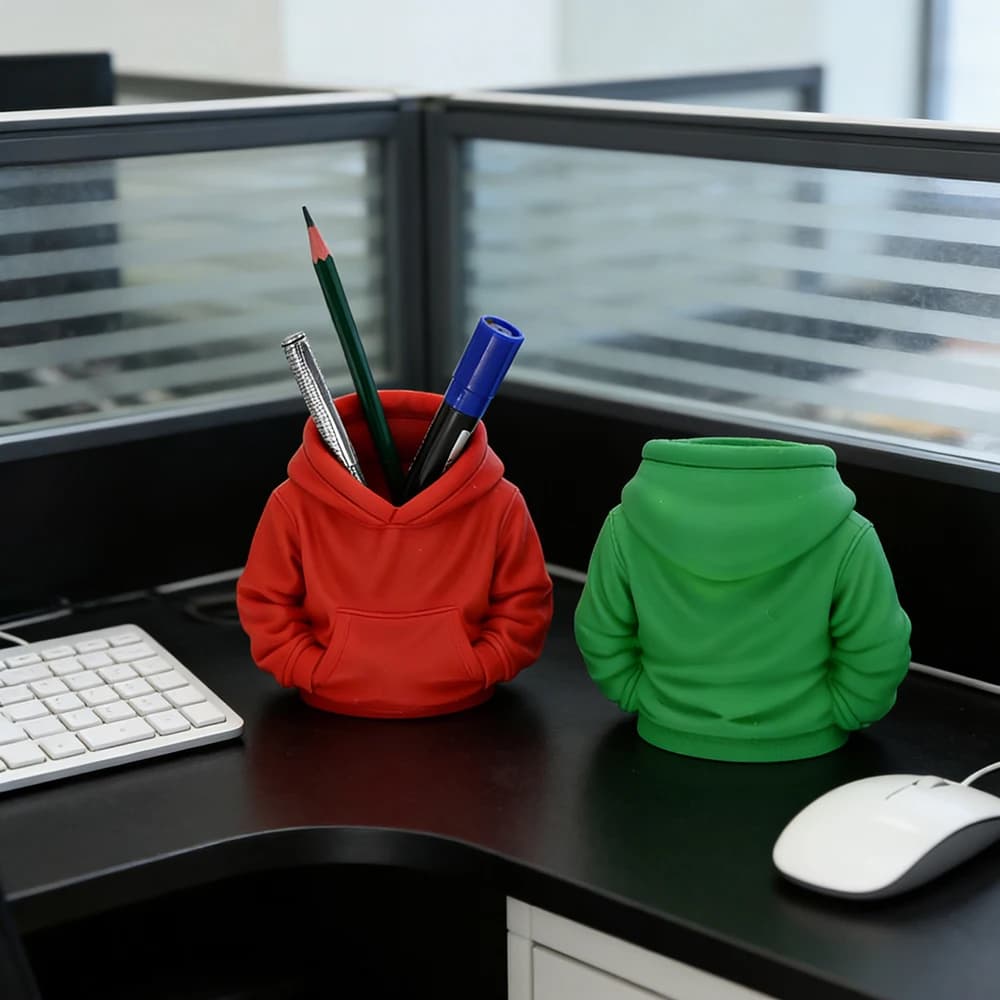 Portapenne Creativo a Forma di Piumino | Organizzatore da Scrivania per Cancelleria, Pennelli da Trucco, Decorazione per Casa e Ufficio, Idee Regalo