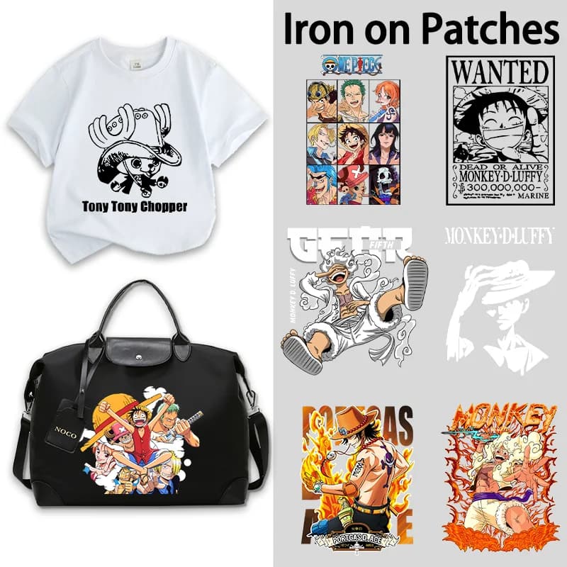One Pieces Iron on Patches Cute Cartoon Printed Heat Transfer Stickers DIY Birthday Clothes Handbags Gifts Clothing Bags Decals