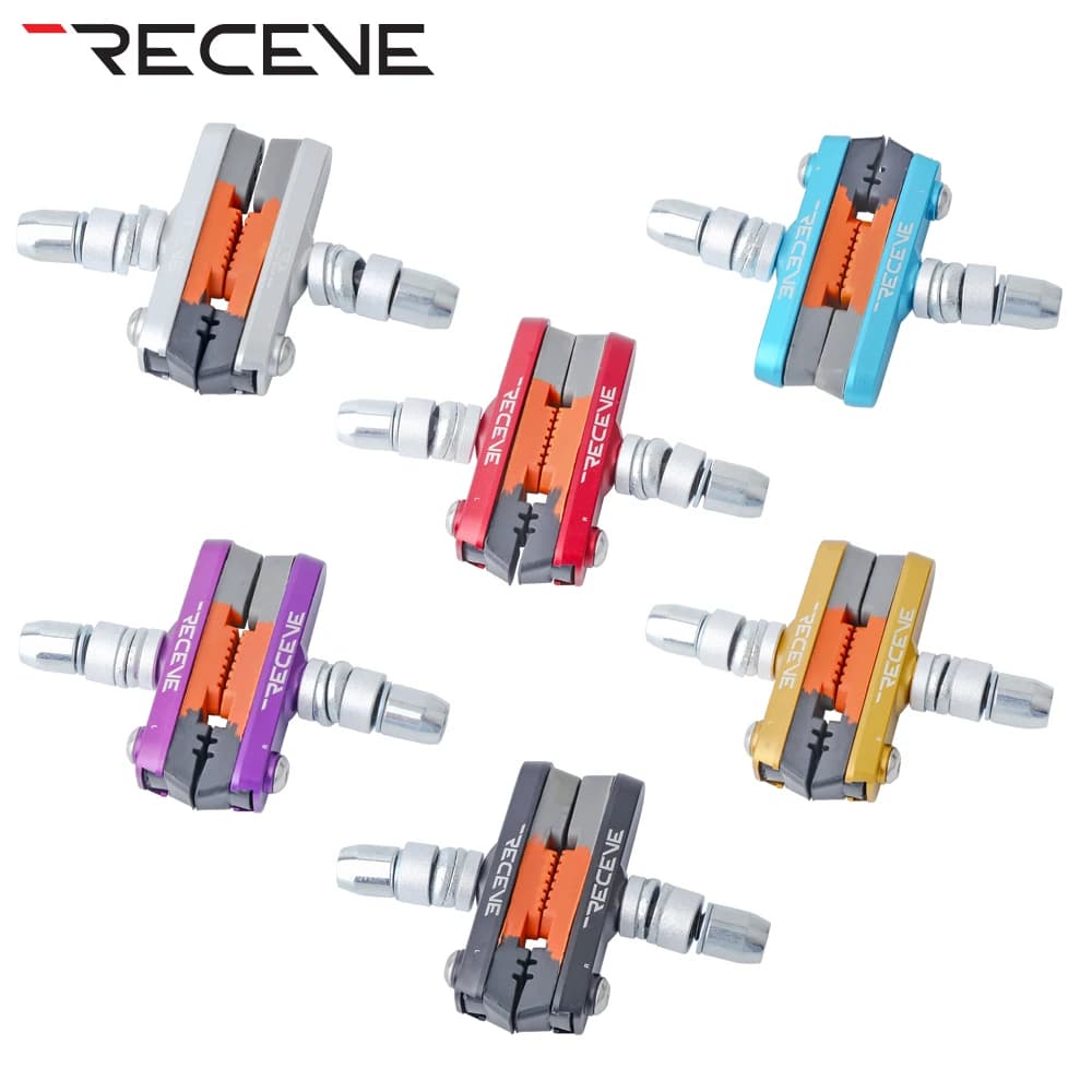 RECEVE Pastiglie Freno Bici Pieghevoli Cerchione V Pastiglie Freno BMX Blocco di Gomma Frenata V-Brake Holder Scarpe Per Brompton Ciclismo