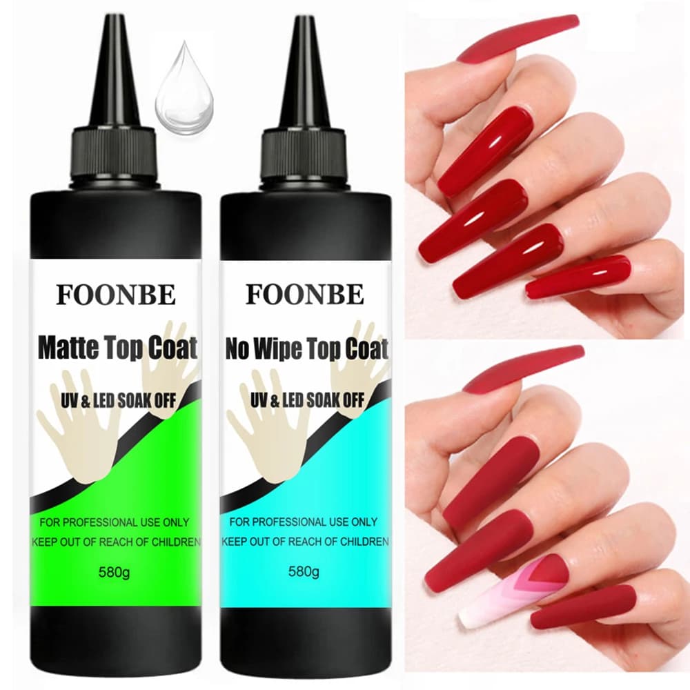 Foonbe 580g Super Top Coat Base Gel per smalto gel Trasparente Soak Off Gel UV Smalto per unghie Semi-permanen