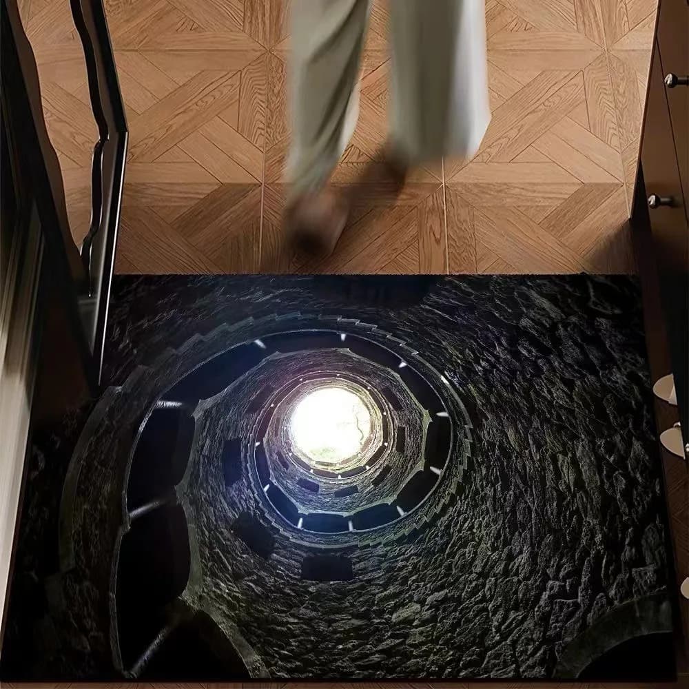 Tappeto illusione ottica Tappetino moderno per porta anteriore 3D Ingresso esterno Morbido antiscivolo Lavabile Tappeto basso e sottile