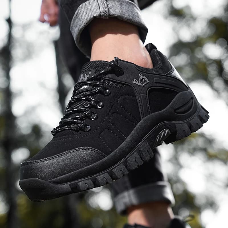 Scarpe da Lavoro Leggere in Pelle Patchwork per Uomo, Resistenti con Lacci, per Cantieri e Alpinismo