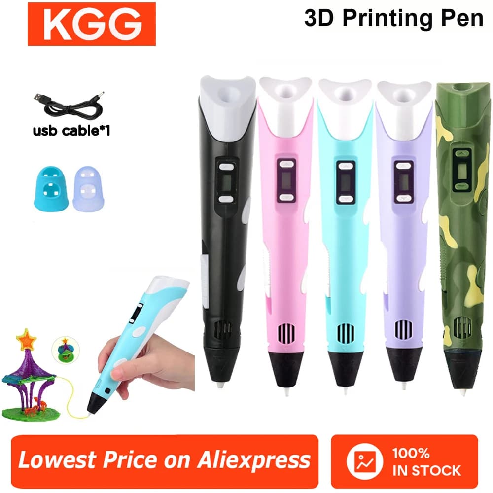 3D Printing Pen Filament PLA 3D Printer Pen 3D Pen 3D Pen LED Screen DIY Drawing Stift Creative Toy Kids Gift Design