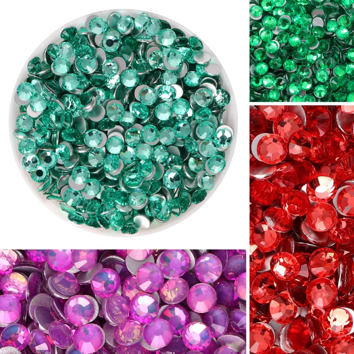 SS3-SS30 Classico argento fondo vetro rotondo strass decorazione nail art cristallo non hotfix diamante accessori per l'artigianato dell'abbigliamento