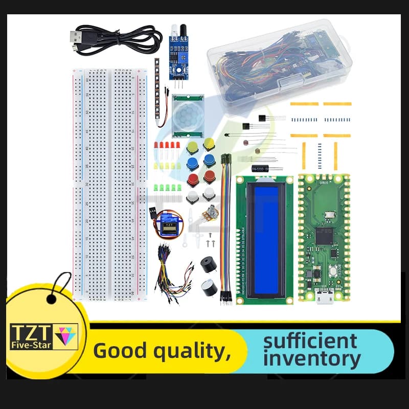 Raspberry Pi Pico Scheda di sviluppo TZT Starter Kit Breadboard Moduli LCD Programmazione Python Starter Kit SG90 Servo LCD1602