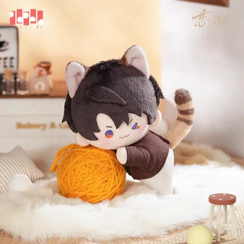 Love and deep space magnetic plush doll cartoon character stuffed toy Cat's ears Steamed cat-ear shaped bread game fan fan gift