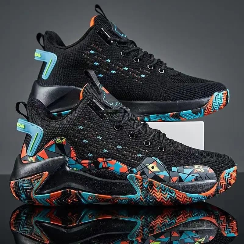 Male2024Nuova scarpe da basket con piattaforma Scarpe da ginnastica traspiranti in mesh intrecciato Fly Scarpe da corsa per il tempo libero all'aperto all'ingrosso della fabbrica