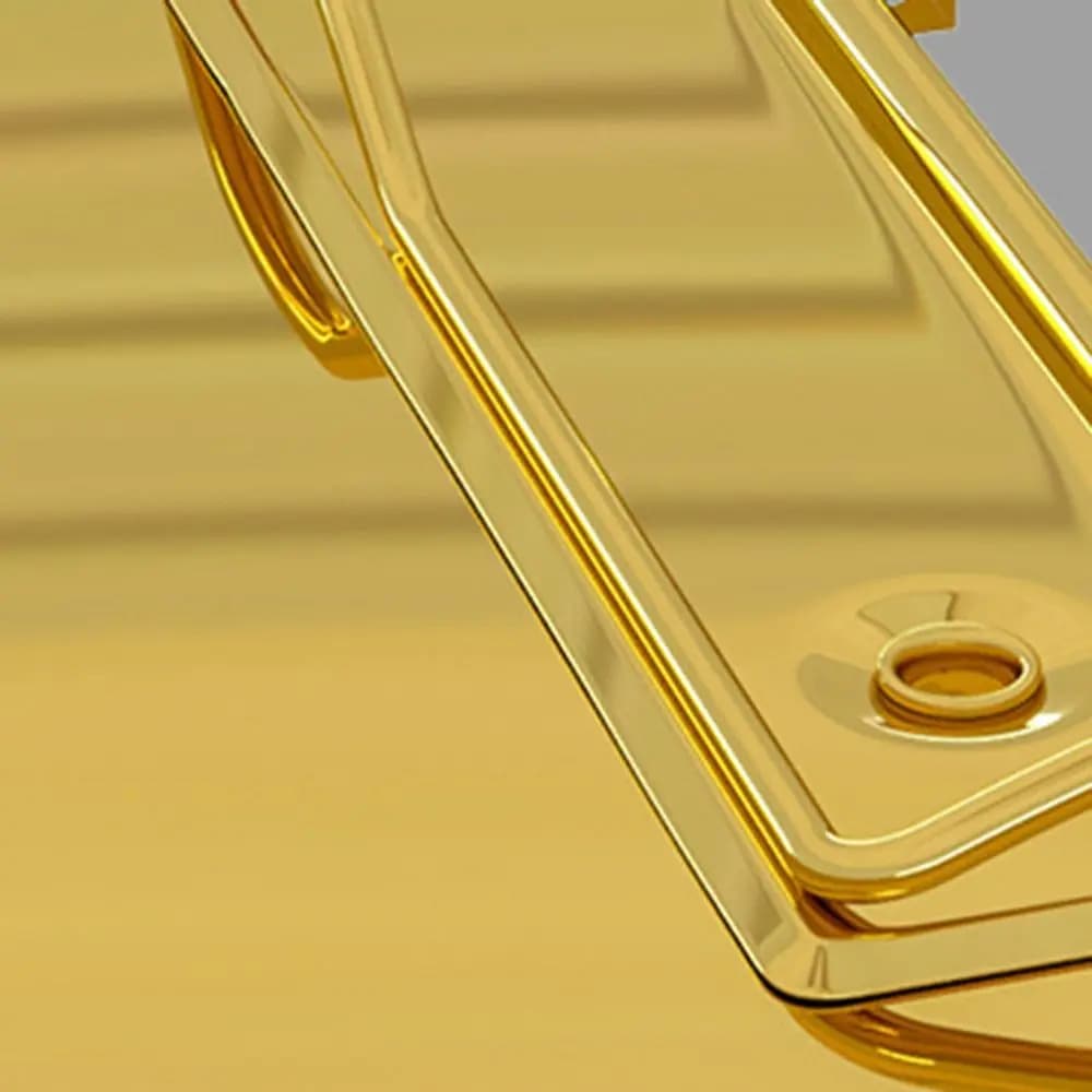 Cartella portadocumenti A4/A5 in acciaio inossidabile Portablocco multifunzione rigido Porta biglietti per menu oro/argento