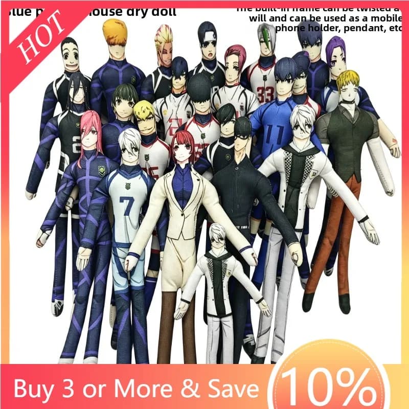 Blue Lock DIY Yoichi Nagi Seishiro Rin Abstract Shaped Plush Doll Built-in Wire Skeleton Freely Poseable Anime Collectible Gift