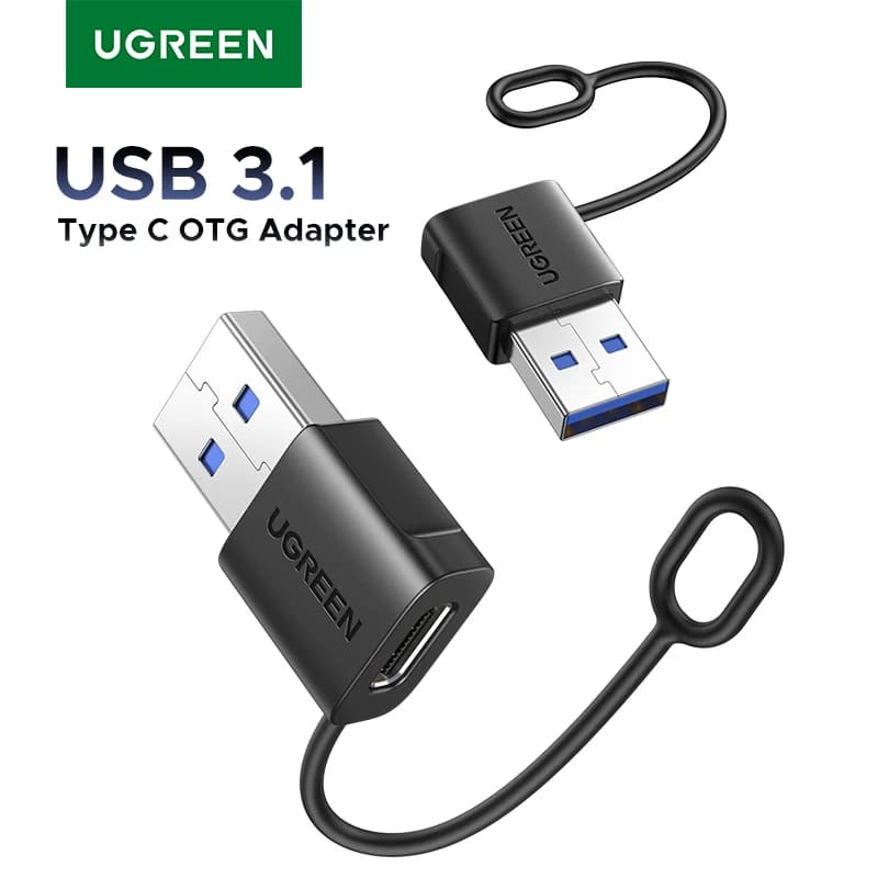 UGREEN Adattatore da USB A a tipo C USB 3.1 Gen1 18W Connettore OTG a ricarica rapida per trasferimento dati tablet smartphone laptop