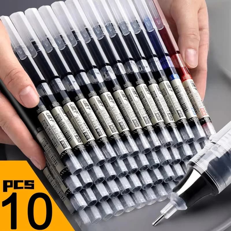 10 pezzi di alta qualità tipo ago penne gel penna a sfera liquida dritta cancelleria forniture per ufficio scolastico penne gel per scrittura liscia