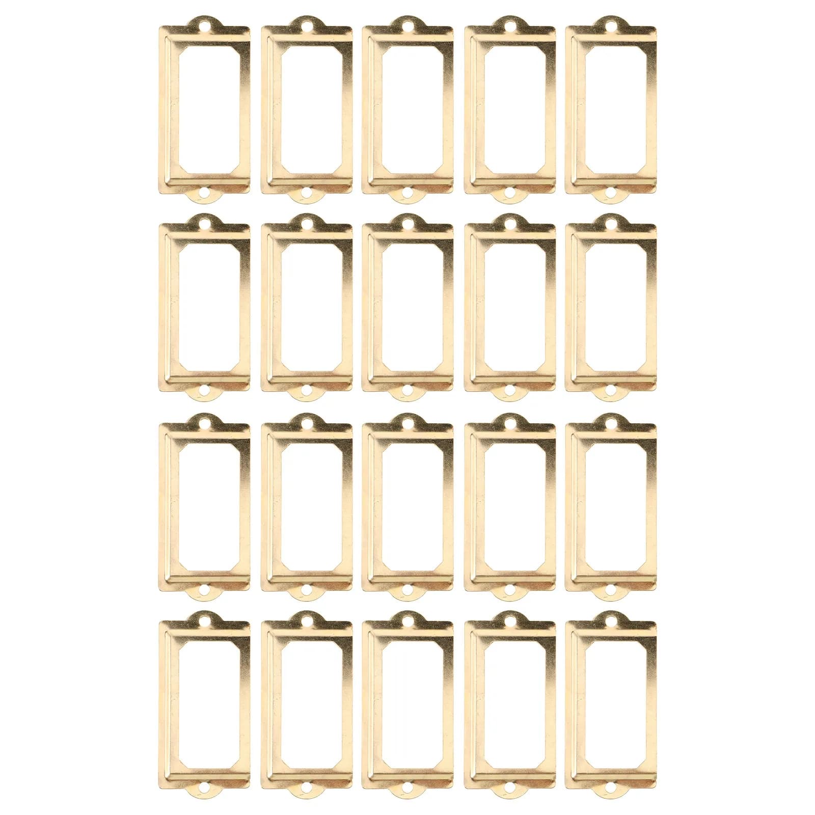 20Pcs Furniture Handles Metal Label Holder Bronze 2.8x1.3 Inch Library Drawer Tags Office Cabinet Shelves Vintage Style