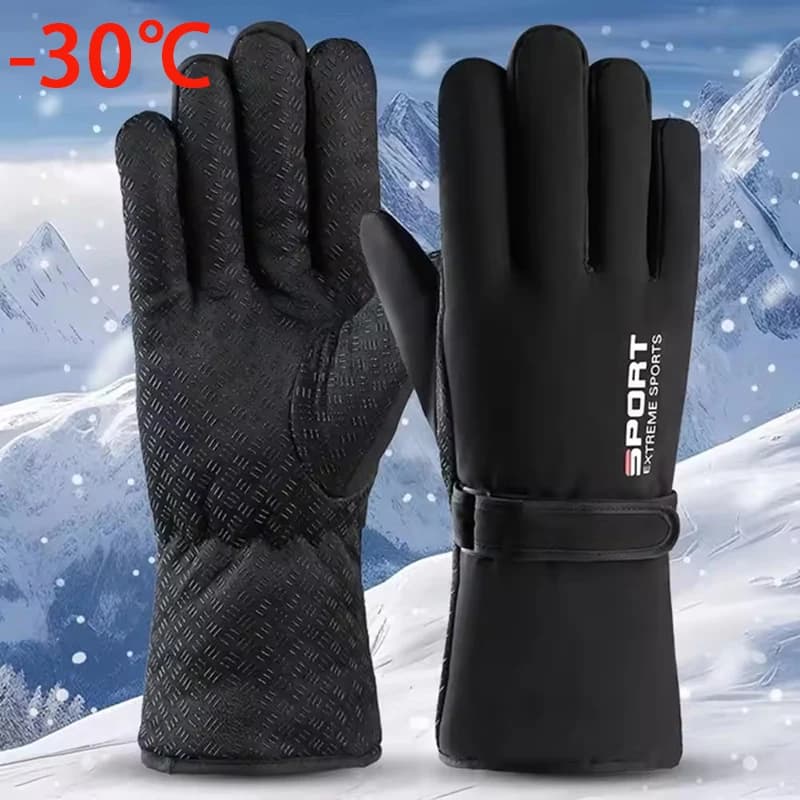 Guanti sportivi da esterno isolati in velluto per uomo Sci invernale Escursionismo Touch screen impermeabile Guanti a dita intere Motociclismo