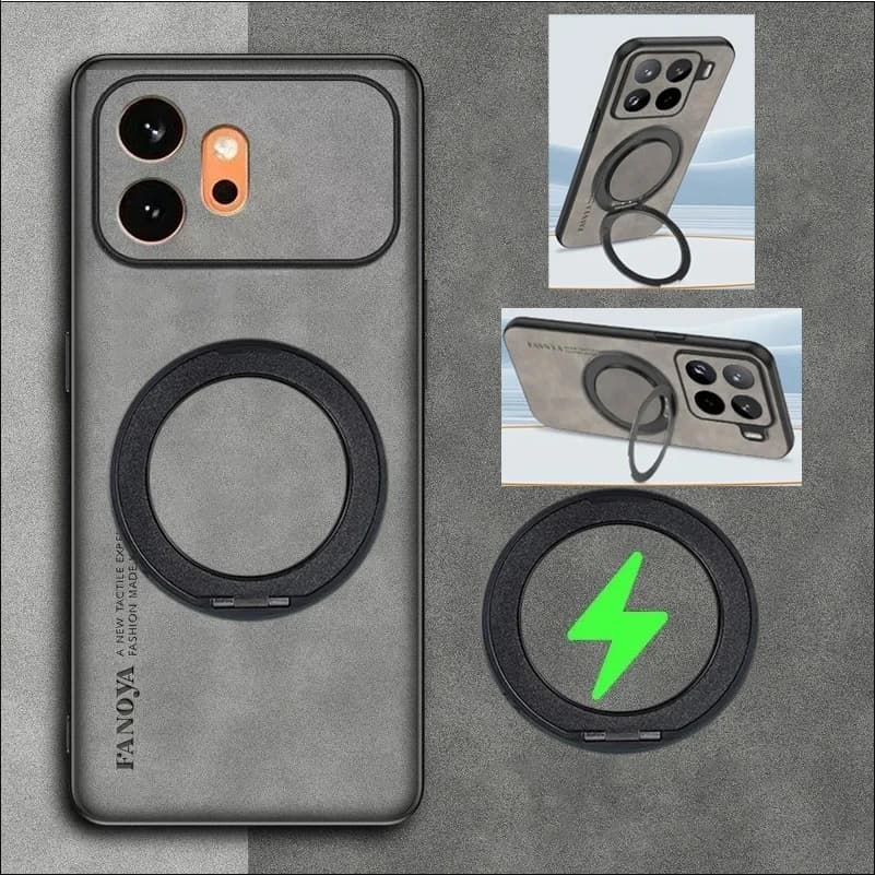 Per Honor 600 Pro Custodia per telefono con staffa girevole magnetica Magsafe per Honor 600 Pro Custodia antiurto opaca in pelle di pecora