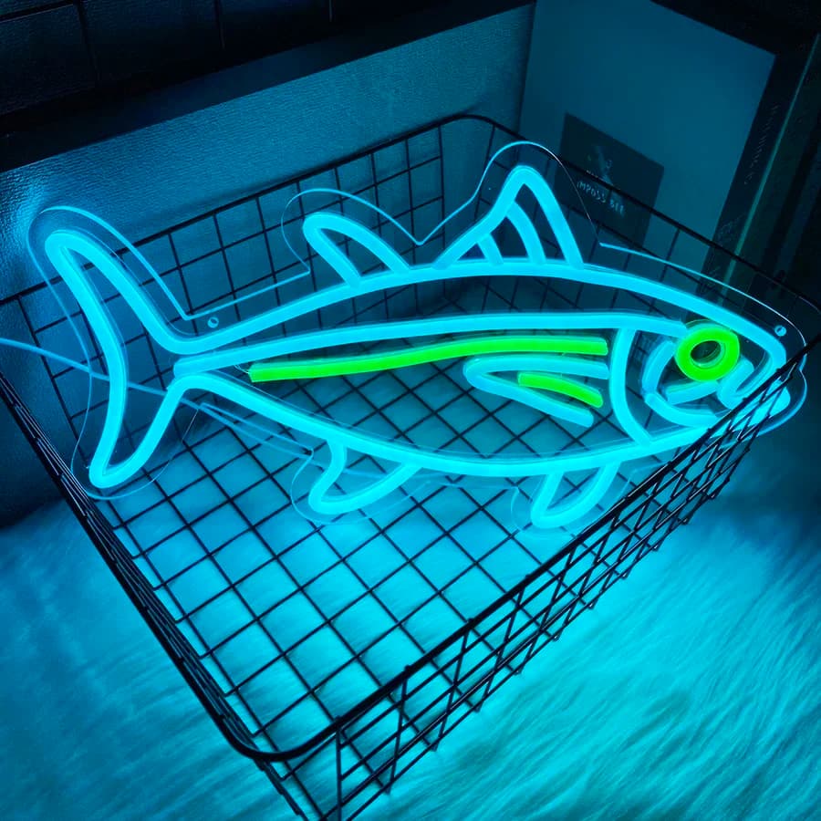 Insegne luminose al neon per pesci per decorazioni murali Insegne a led per camera da letto Soggiorno Ristorante Ufficio Regali di compleanno Insegna al neon per tonno,