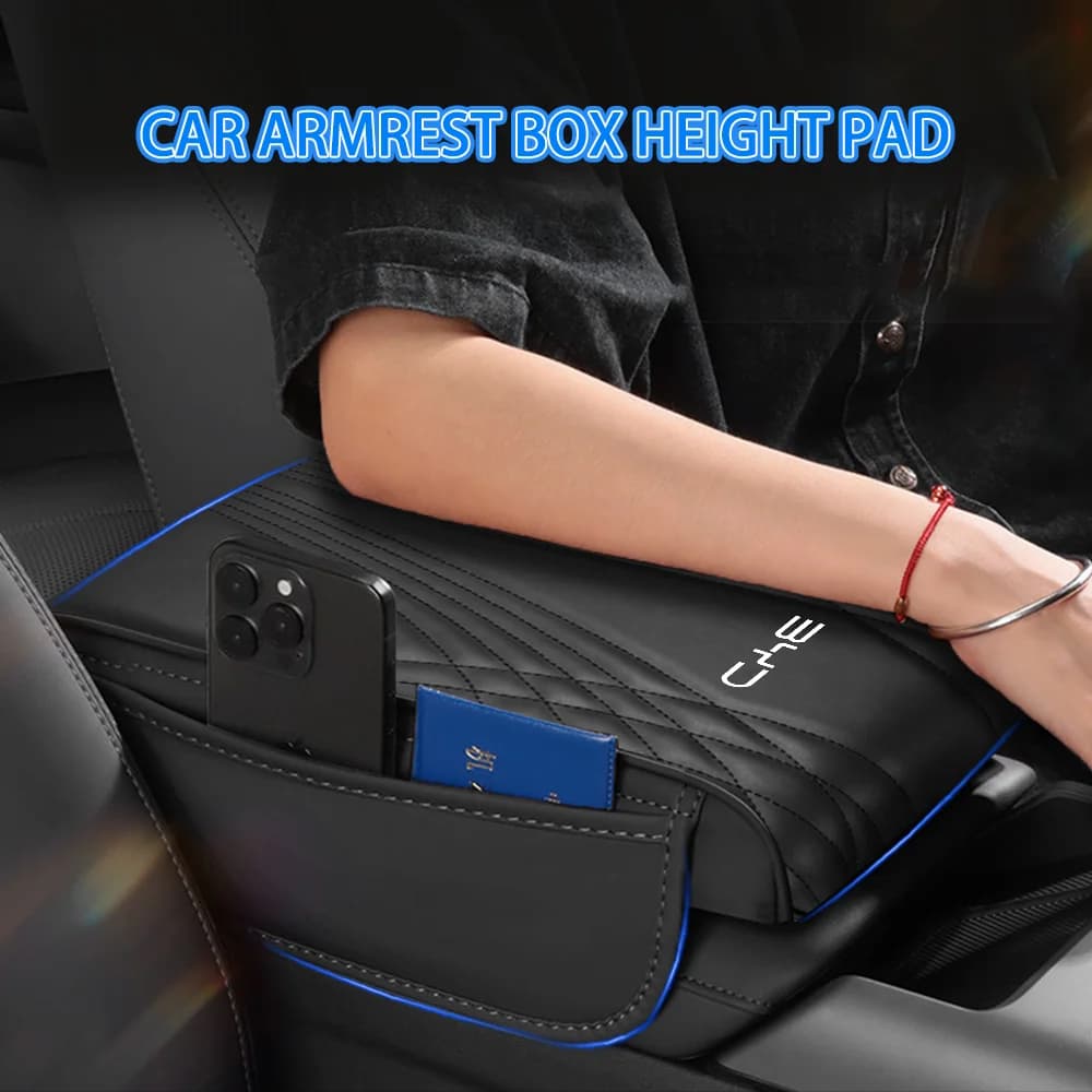 Car Armrest Heightening Cushion with Side Storage Bag for BYD Seagyll V2l Dolphin mini Atto3 F3 E6 G3 Ea1 Dmi Elbow Support Pad