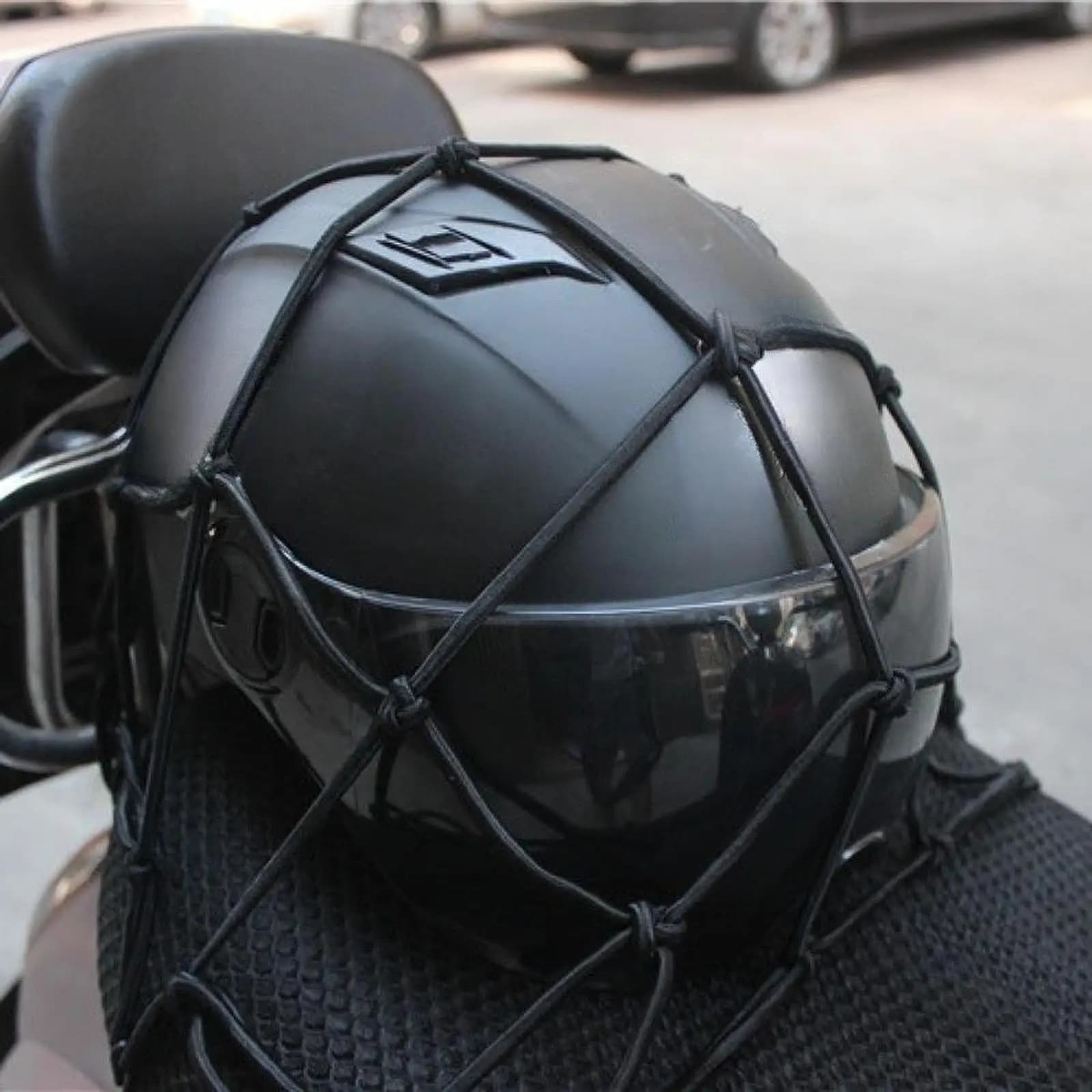 16"x16" Motorcycle Cargo Mesh Stretch Belt for Heavy Duty Bag with 6 Hooks Stretch mesh for Cycling helmet