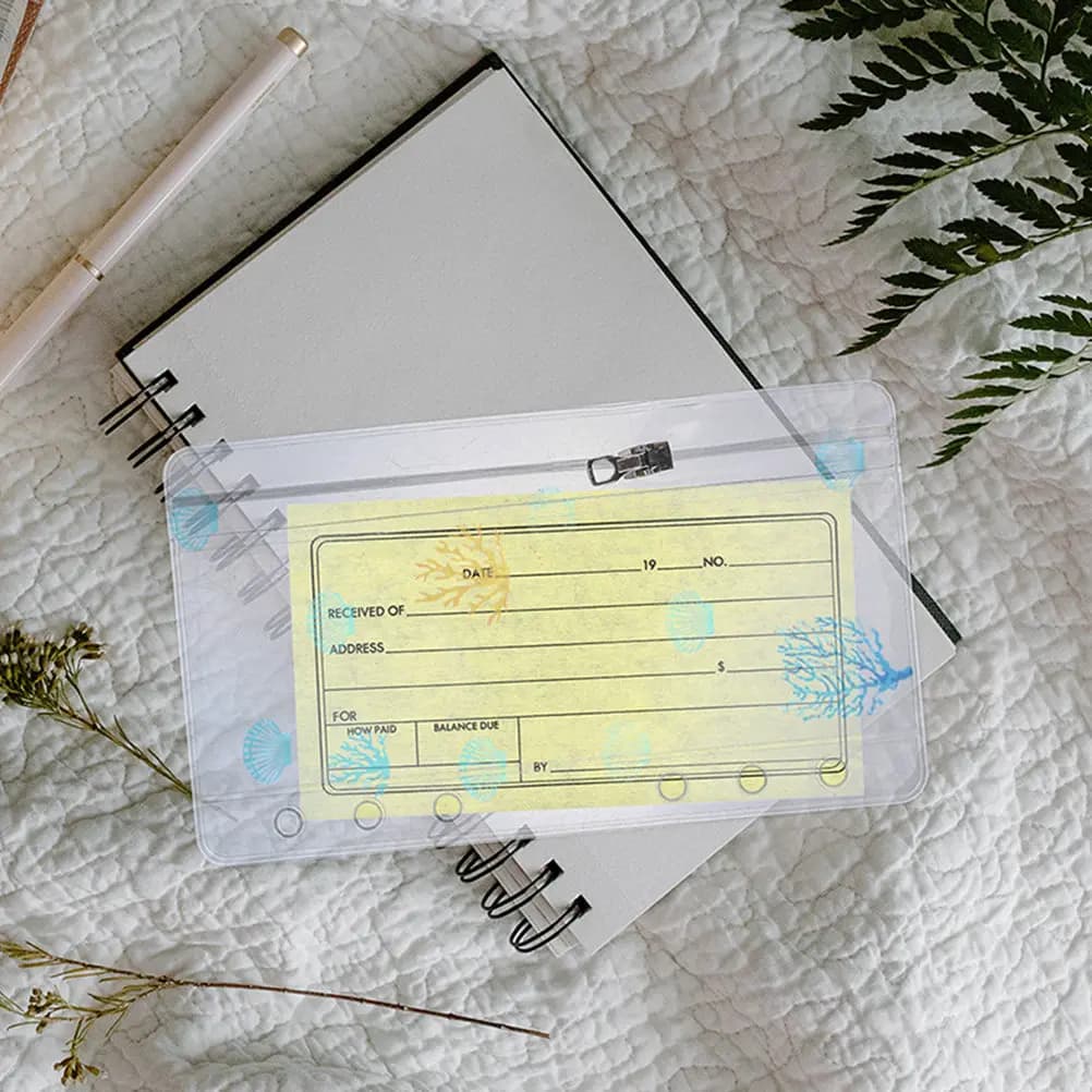 2 Pezzi Inserti per Planner Serie Oceano, Tasca con Cerniera in PVC Spesso per Quaderni a Fogli Mobili, Forniture per Ufficio e Scuola, Documenti