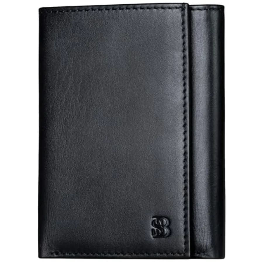 Trifold Wallet for Men - RFID Blocking Genuine Leather, 11 Card Slots and ID Window, Slim Everyday Carry, Durable Stitching, Gi
