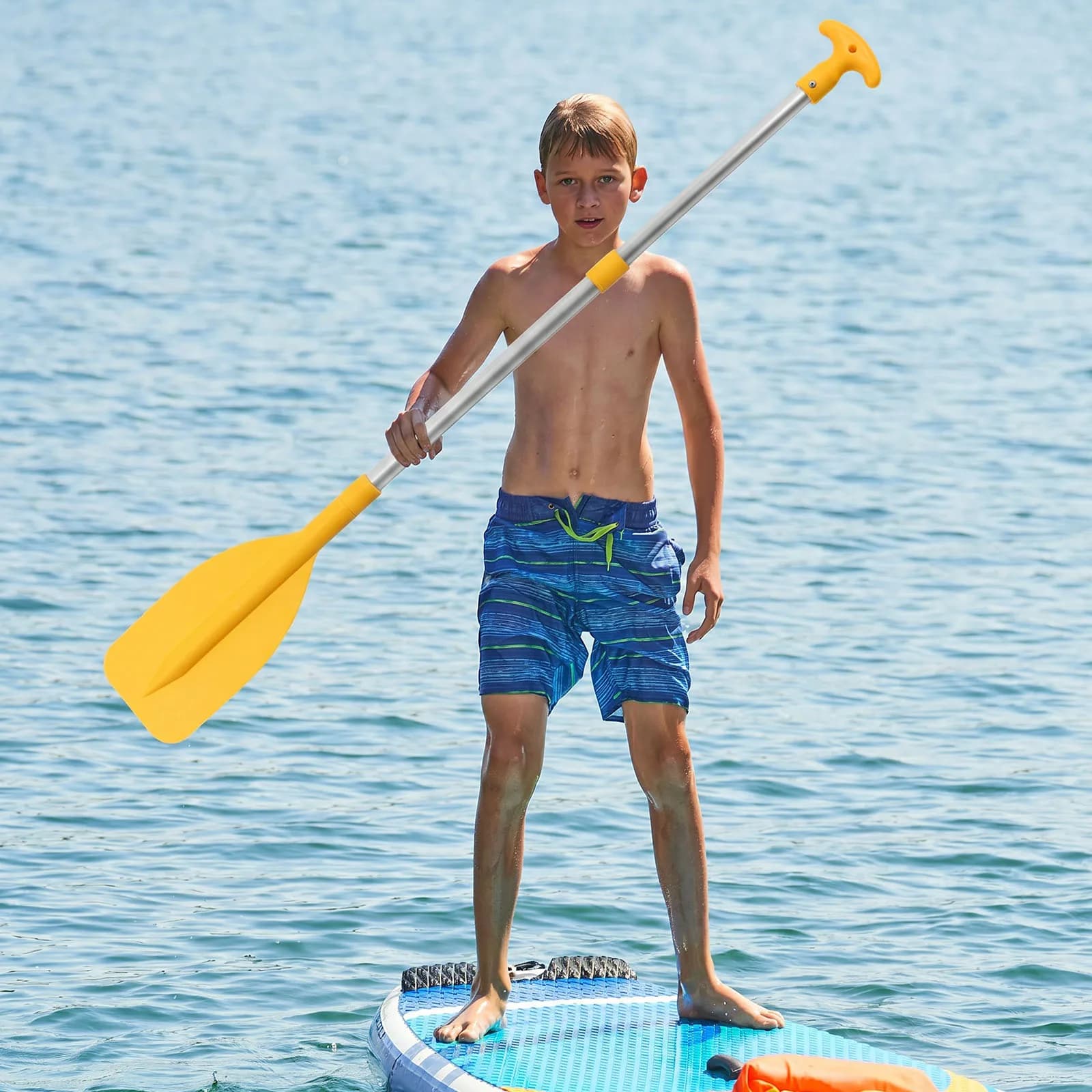 Telescoping Aluminum Kayak Paddles 53.5-108.5cm Adjustable Length Boat Rafting Paddle for Inflatable Boats Rubber Dinghy