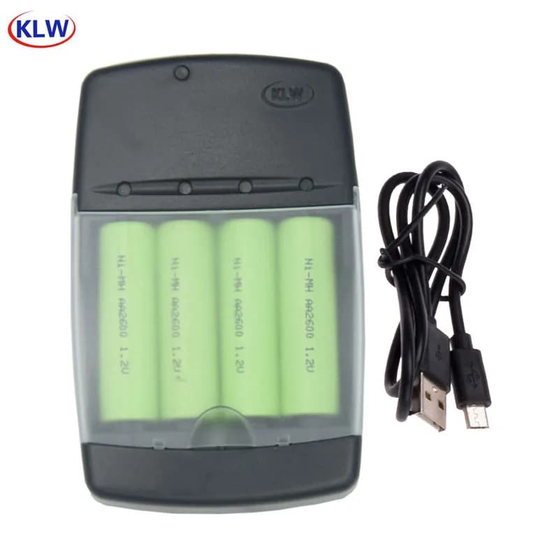 4 Housing LED Display 1.2V AA AAA Rechargeable Size NiMh NiCd Batteries Intelligent USB Charger for Electric Toothbrush Toy Camera Play MP3 Playback