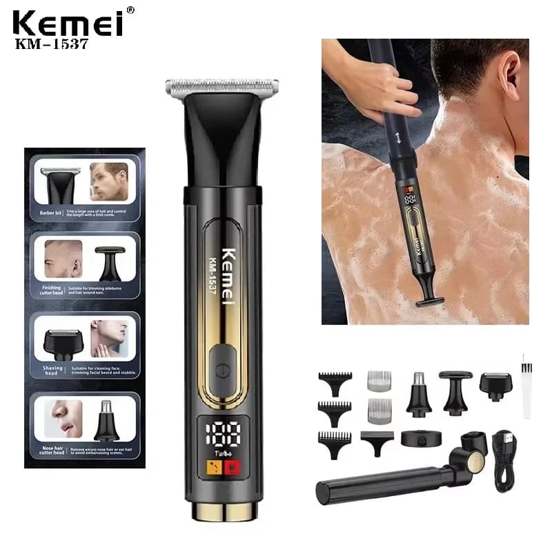 Kemei Electric Satin Body Care Kit for Men's Back Trimmer For Body Hair Trimmer For Face Shaving, Arm, Molline