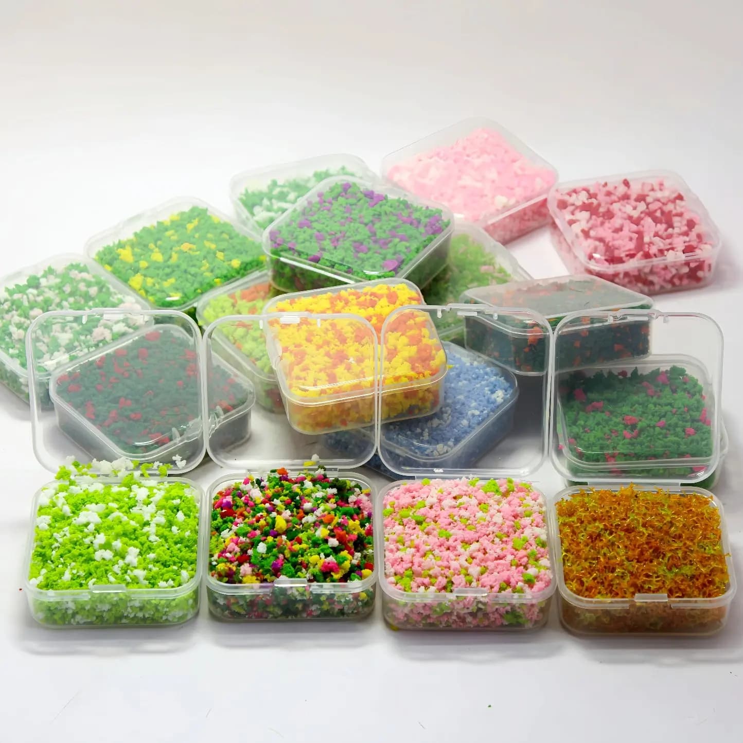 55 ml di polvere di polline simulato per modellismo, materiali per paesaggistica, piccole particelle colorate, polvere di foglie e polline misto.