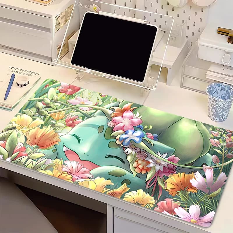 Natural Rubber Mouse Mat Pokemon Bulbasaur Game Mini Keyboard Mat for PC Computer Fast Desk Mat Computer Games Accessories Mousepad