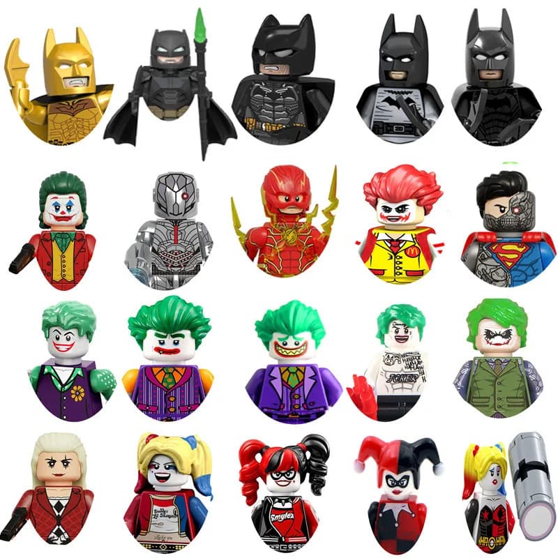 Hot Toys, Supereroi Batman, Joker, Harley Quinn, Mattoncini da Costruzione, Personaggi Anime, Mini Action Figure, Giocattoli da Costruzione