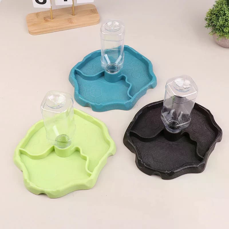 Dispenser Automatico di Cibo e Acqua per Rettili, Ciotola per Tartarughe e Piccoli Animali, Accessori Rimovibili per Rettili e Anfibi