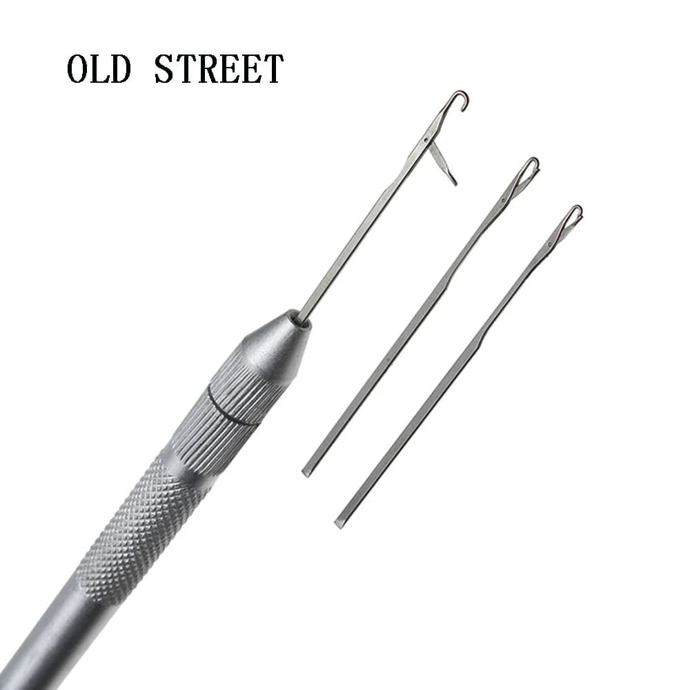Gancio in alluminio Ago Strumenti per la creazione di parrucche Aghi di ventilazione per parrucche in pizzo Micro anello per capelli Kit di aghi per uncinetto 3 ganci + 1 anello