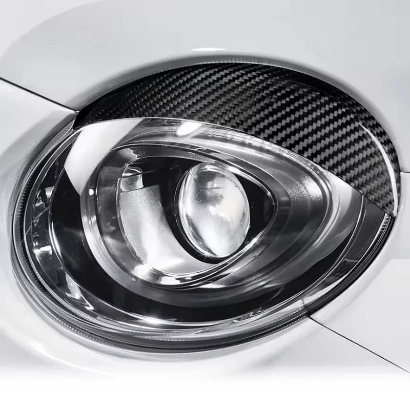 For FIAT 500 For Abarth 595 Royal Dry Carbon Fiber Lighthouse Eyebrow Protective Bezel 2016-2023 Outdoor Decoration