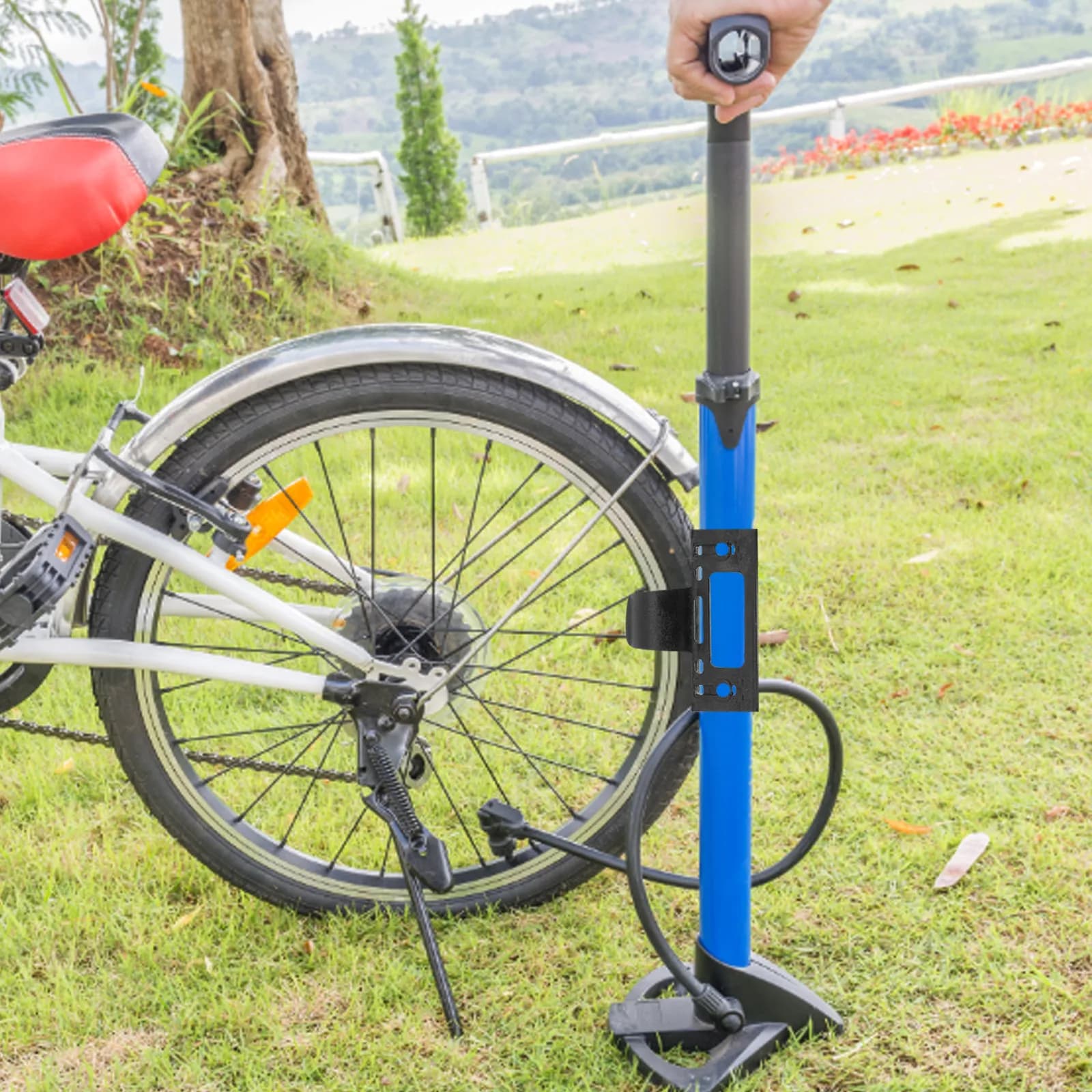 2Pcs Sturdy Portable Bike Pump Bracket Frame Mounted Air Pump Holder for Cycling Inflator Storage Fixing Clip Outdoor Bike