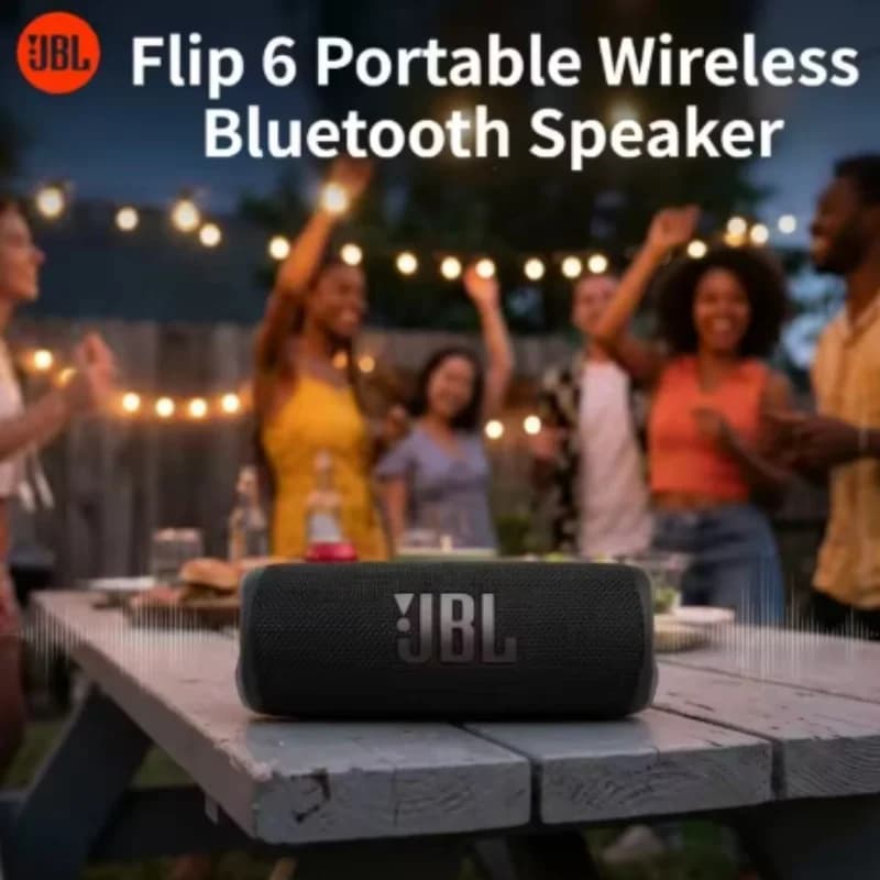 JBL Flip 6 Portable Wireless Bluetooth Speaker - IP67 Waterproof Deep Bass Subwoofer for Outdoor Parties Stereo Sound Music Play