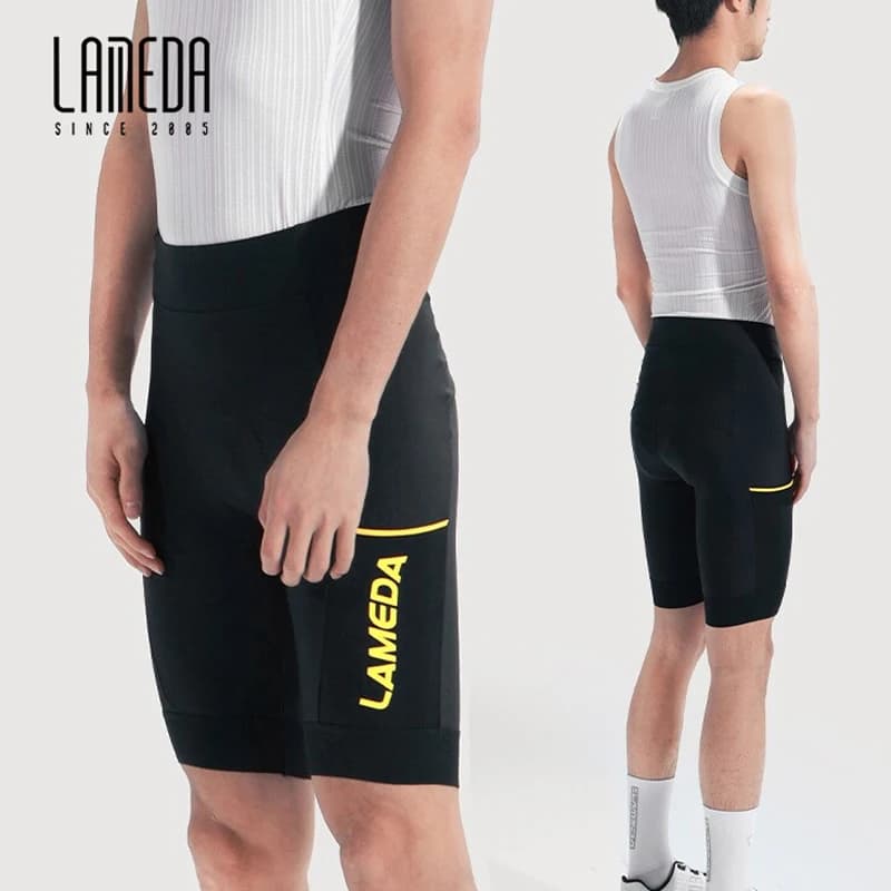 LAMEDA Pantaloncini da ciclismo professionali da donna e da uomo, pantaloncini da bici estivi traspiranti, confortevoli e antiurto, con tasca laterale