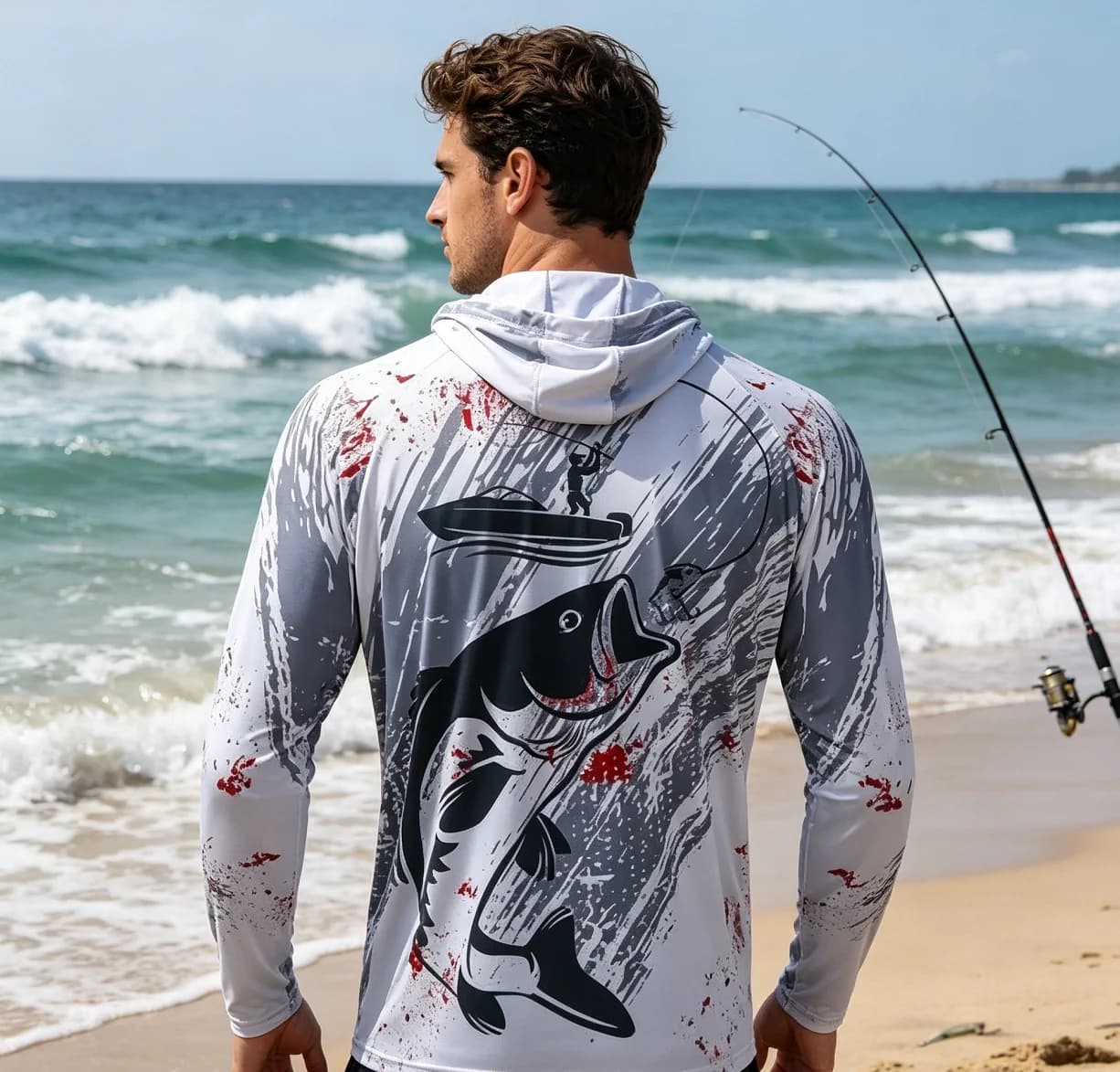 Professional Fishing Hoodie With Mask Anti-UV Sunscreen Sun Protection Clothes Fishing Shirt Breathable Quick Dry Fishing Jersey