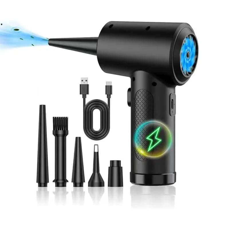 Spolverino ad aria compressa per computer Soffiatore d'aria wireless portatile Pulizia del computer con luce a LED per briciole di tastiera per PC Auto