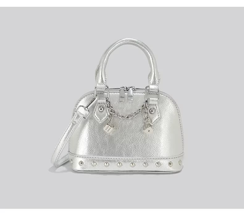 Japanese Original Girl Wind Mine Series Lolita Chain Shell Bag Handbag Crocodile Embossed Love Rivet Messenger Bags for Women