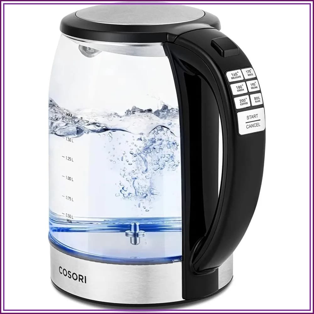Electric Kettle with 6 Presets, 1.7L, 304 Stainless Steel, Keep Warm, Auto-Off
