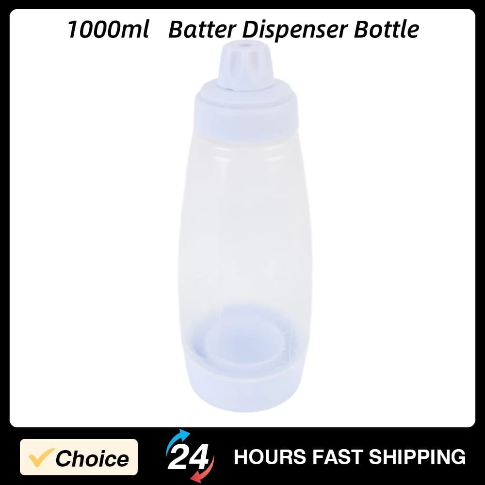 1000 ml dough dispenser, pressure bottle for pancakes, cupcake shaker and muffins, kitchen tool for pancake preparation