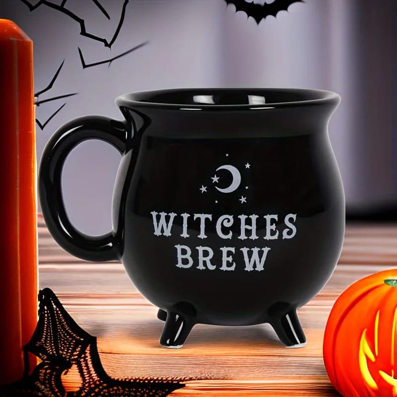 1 pezzo, tazza da caffè Witch Brew, tazza da caffè in ceramica da 350 ml/11,8 once, tazze d'acqua, bicchieri estivi e invernali, regali di compleanno, regalo di Halloween