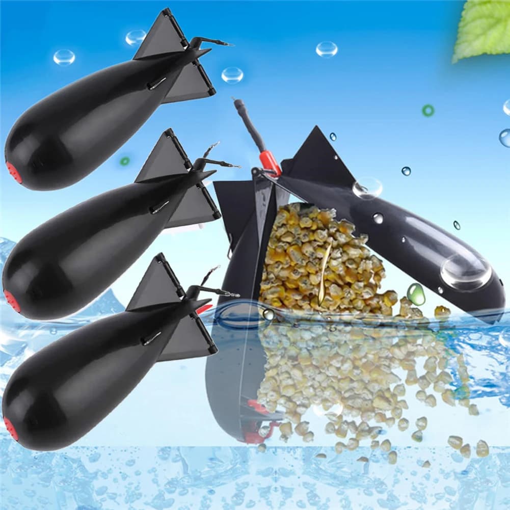 1-3pcs Rocket Carp Fishing Feeder Spod Bomba Galleggiante Lure Bait Holder Container Spomb Pellet Feeders Posizione Accessori per la pesca