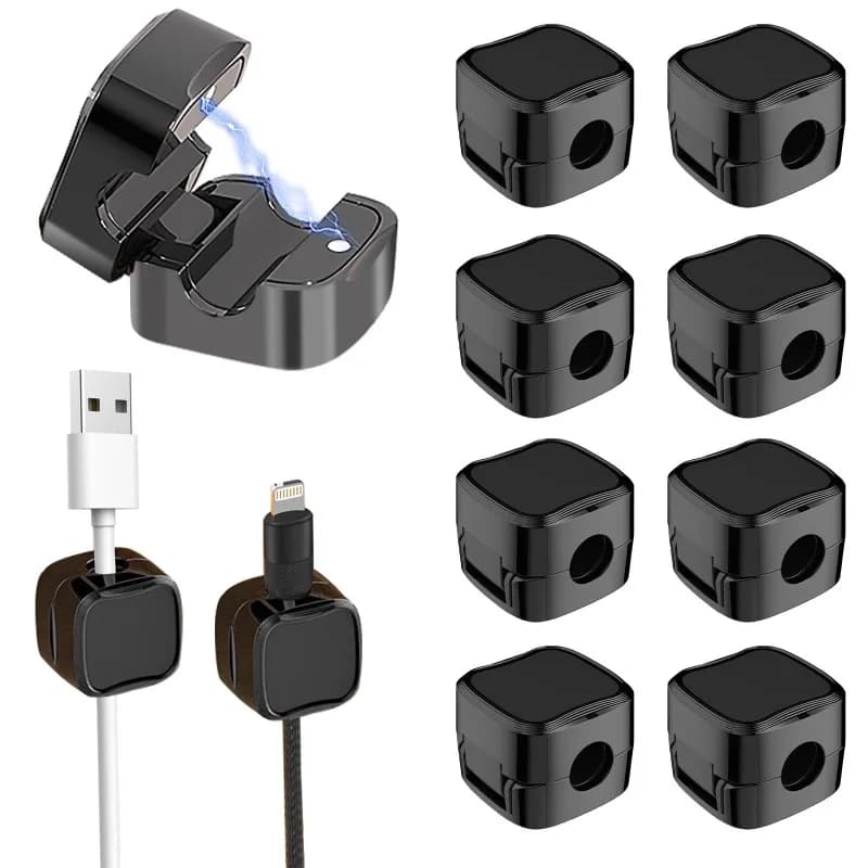 5/10 pezzi clip per cavi magnetici cavo liscio supporto per cavo regolabile sotto la scrivania gestione filo custode linea di ricarica USB organizzatore
