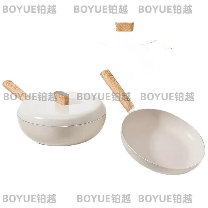 Aluminum Alloy Nonstick Cookware Set 3 Piece Kitchen Pots Pans Frying Wok Soup Stew Saucepan Household Cooking Utensils