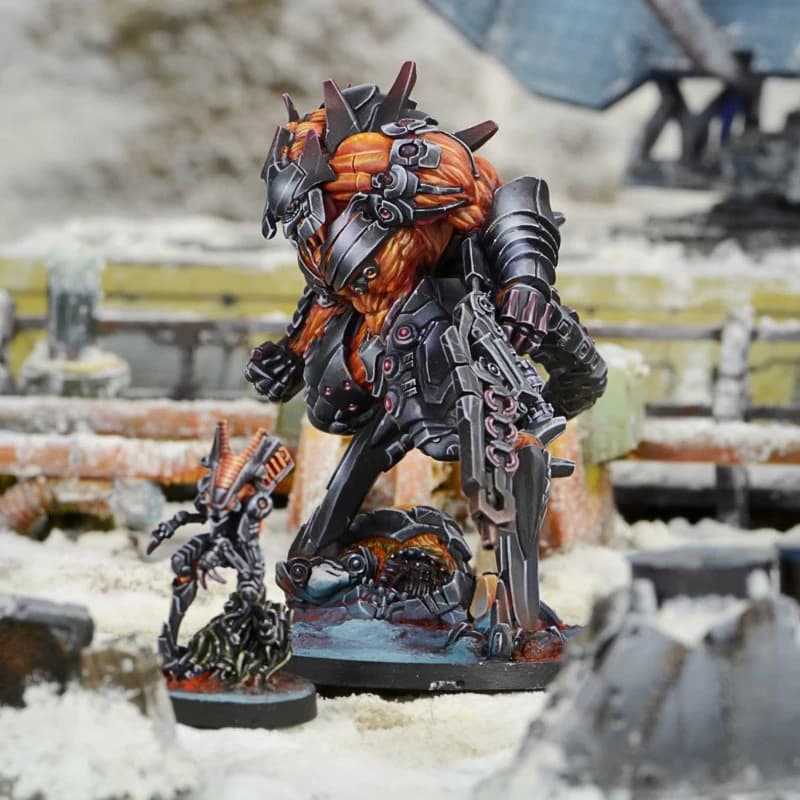 25mm+50mm Base Diecast Resin Assembled Model Kit War Game Chess Frightening Armored Mech and Remote Pilot Unassembled Unpainted