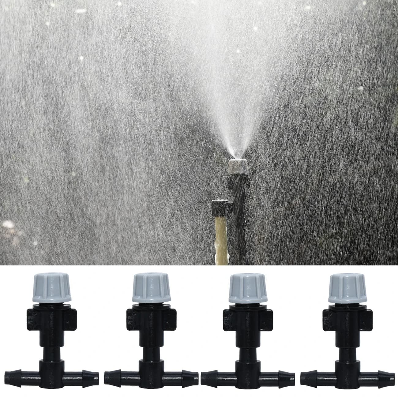 KESLA 20PCS Regolabile Giardino Irrigazione a goccia Ugelli di Nebulizzazione Micro Flusso Testa Gocciolatori Nebbia Spray Tubo w/ 4/7mm Barb Serra