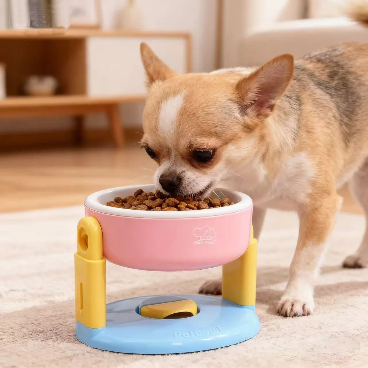 Ciotola per cani con ventosa antiurto, regolabile in altezza, per protezione del collo, ciotola rialzata per cibo e acqua