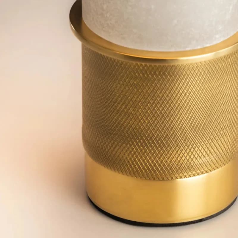 Lampada da tavolo moderna e semplice, in marmo chiaro, con luce d'atmosfera a LED, ricaricabile, decorativa, mobile.