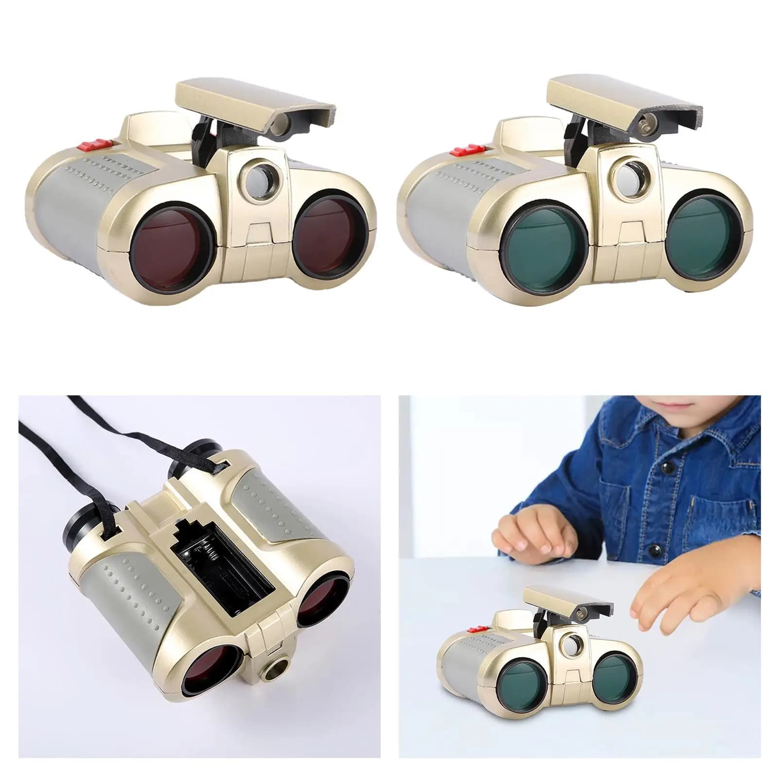 Giocattolo telescopico per binocoli per bambini Fai finta di giocare Giocattolo di ingrandimento per telescopio a doppio tubo per regali di compleanno per osservare le stelle in campeggio