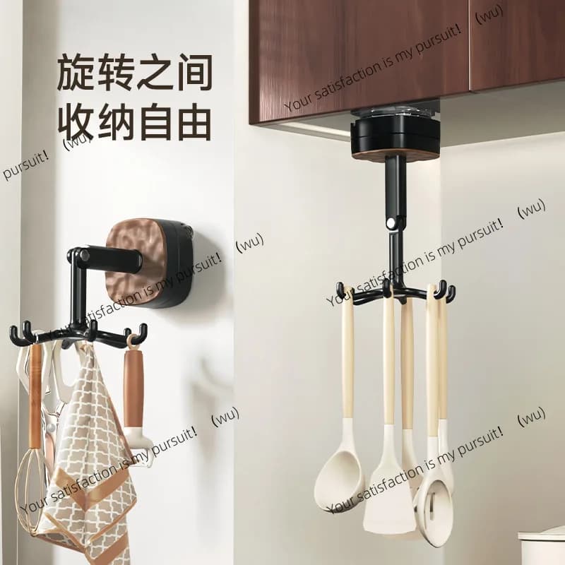 Suction cup rotating hook multi-function non-punching strong non-marking kitchen bathroom storage wall rack hook